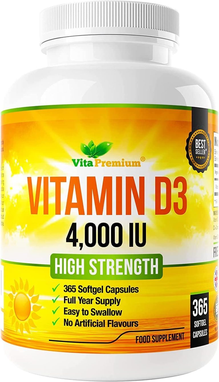 Vitamin D 4,000 IU, Maximum Strength Vitamin D3 Supplement, 365 Easy to Swallow Softgels - Full Year Supply