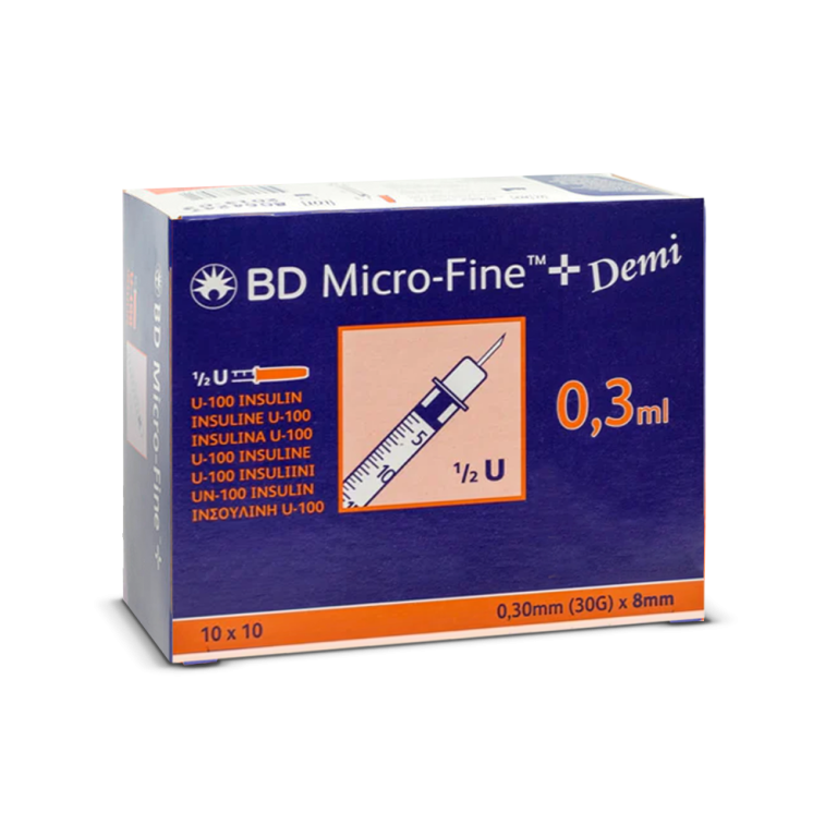 BD Microfine+ 0.3ml - 0.30mm (30g) x 8mm Syringes with Needles (Pack of 100)