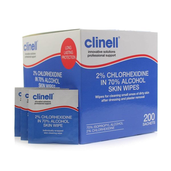 Clinell Alcoholic 2% Chlorhexidine Skin Wipes x 200